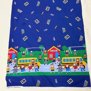 Vintage School Classroom Fabric Cotton Yardage  2003 ABC School Bus Kids